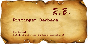 Rittinger Barbara névjegykártya